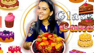 Making a Glass Cake with Fruits | sheethal elzha official | sheethal elzha | sheethal vinu |