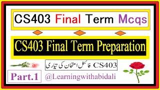 CS403 Final Term Preparation || CS403 Final Term Macq's || @LearningWithAbidAli || Part 1