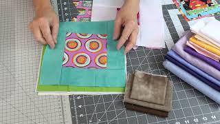 no 103 Patchwork scrappy fibonacci square- Free Tutorial !