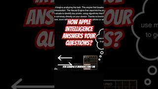 How Apple Intelligence Answers your Questions? #apple #news #ai #technology #innovation #timcook