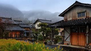 Snow Flurries and Rain at First Light, Small Town Walk | Takeda, Japan 4K