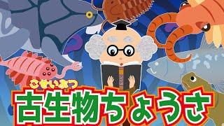 【ようかい博士】古生物調査！古代の生物の時代に博士と座敷童がタイムスリップ？！５億年前　カンブリア紀・デボン紀を調査！【知育動画】子供向け　化石　アノマリカリス・オパビニア・三葉虫　ダンクルオステウス