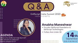 LIVE Q&A - Anubha Maneshwar GirlScript Foundation
