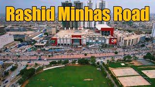 Millennium Mall to Sohrab Goth Flyover - Rashid Minhas Road Karachi Drone View