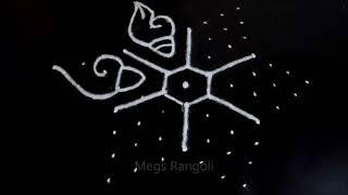 Sangu kolam designs with dots | shankh rangoli design | saturday muggulu