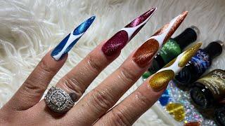 Madam Glam | Cat Eye Shimmer Gel Polishes | Abstract Art 