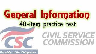 40-item GENERAL INFORMATION for Civil Service Exam 2020 Reviewer | Philippine Constitution