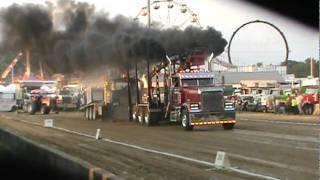 Eric Wall pulling his Freightliner at the Butler Farm Show