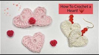 How To Crochet a Heart | EASY & FAST crochet heart tutorial - great for accessories!