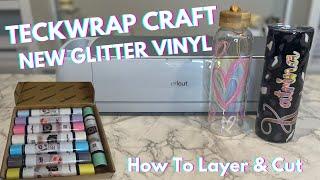 NEW! Teckwrap Craft Glitter Adhesive Vinyl | Tumbler Tutorial with Permanent Vinyl