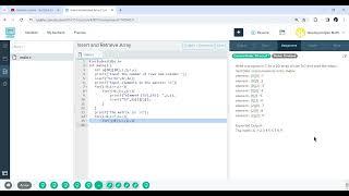 Write a program in C for a 2D array of size 3x3 and print the matrix. #srn