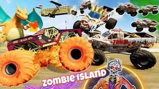Monster Jam INSANE Racing, Freestyle, and High Speed Jumps LIVE | Zombie Island #12 | Grave Digger