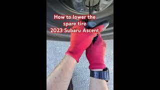How to lower #sparetire on #subaru #ascent #roadsideassistance #diy #flattire  #tire