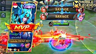 TOP GLOBAL LANCELOT SAVAGE 2X DALAM 1 MATCH!! LANCELOT FAST HAND AGGRESSIVE | MOBILE LEGENDS