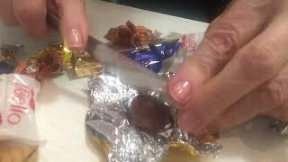 ASMR is a fascinating, relaxing rustle of candy wrappers. Delicious candies in beautiful wrappers