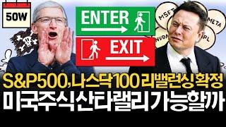 S&P500, 나스닥100 리밸런싱 기회일까? (ft. 팔란티어, 테슬라, 브로드컴)