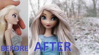 EXTREME doll reroot on Elsa + rooting a new hairline [Frozen 2 Disney Doll]