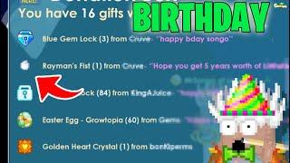 Opening BIGGEST GIFTS i HAVE EVER GOT for MY BIRTHDAY! (TONS BGL!!) in GrowTopia!