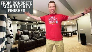 Guy Finishes Basement from Scratch- Time-lapse