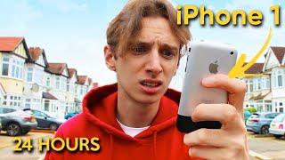 Surviving using ONLY the FIRST EVER iPhone for 24 hours *iPhone 1 from 2007*