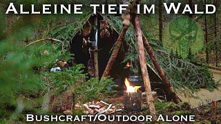 Solo Overnight - Abschalten beim Bushcraft und Outdoor - alleine tief im Wald über Nacht -