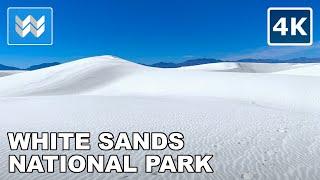 [4K] White Sands National Park in New Mexico USA - Alkali Flat Trail Virtual Walking / Hiking Tour 