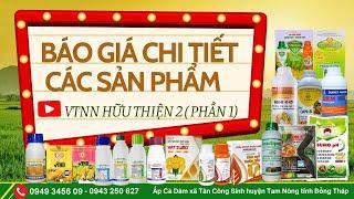 Báo giá thuốc BVTV mới nhất 10/02/2025 VTNN HỮU THIỆN 2 phần 1