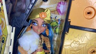HER FACE? monster high g3 Skulltimate Secrets fearidescent Cleo De Nile doll review & unboxing