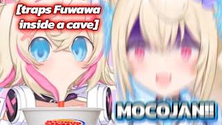 Mococo finally got her revenge and pulled a prank on Fuwawa in Minecraft