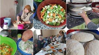 Pırasa yemeği ve Davul fırın da ekmek tarifi Şadiye anne yemekleri günlük vlog