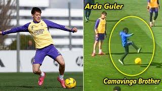 Arda Guler and Camavinga little brother training together in Real Madrid training session