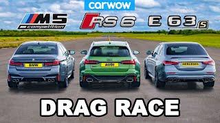 BMW M5 v Audi RS6 v AMG E63 S - DRAG RACE