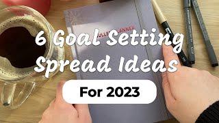 2023 Goal Setting Spread Ideas for Bullet Journal | Plan With Me | How to Set Goals for 2023