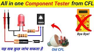 How to make all in one component tester using old CFL || continuity tester || SKR Electronics Lab