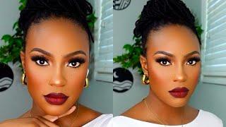 START TO FINISH DETAILED FLAWLESS FULL GLAM MAKEUP TUTORIAL FOR BEGINNERS #brownskin #darkskin #woc