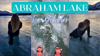 A Lake Full of FROZEN ICE BUBBLES?! | Abraham Lake | Alberta Travel Vlog