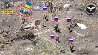 Ukrainian FPV drone action mercilessly eliminates Russian infantry in Vovchansk