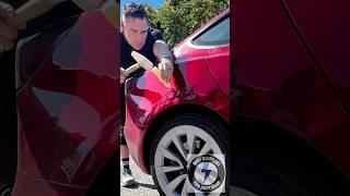 Massive Dent on My Tesla! Watch This Extreme 4-Step Repair! #diy