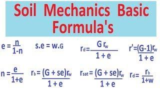 Soil Mechanics Basic Formula's