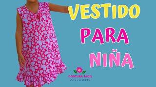 Como hacer VESTIDO para NIÑA sencillo paso a paso,  как сделать ПЛАТЬЕ ДЛЯ ДЕВОЧКИ