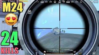 Squad Kill With M24 | 24 Kills Vs Squad | PUBG Mobile