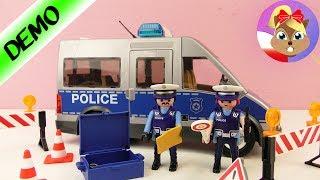 Playmobil Policja - Autobus policyjny z blokadą drogi Demo Polski 9236 - Baw się ze mną Playmobil