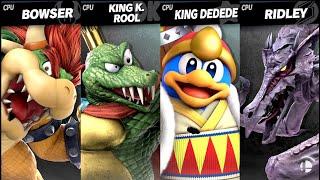 Bowser VS King K. Rool VS King Dedede VS Ridley LV 9 CPU Battle Super Smash Bros Ultimate