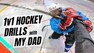 1on1 Hockey Drills with Dad - Puck Protection