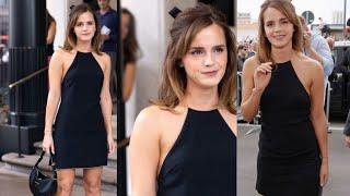 Emma Watson enchants in a black mini dress