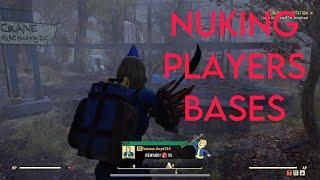 blowing up players bases on toxic low level troll account (fallout 76 pvp)