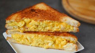 Soft Scrambled Grilled Cheese Toast Recipe | Easy & Healthy Breakfast | Scrambled Egg Cheese Toast