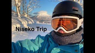 Snowboarding in Niseko with powder snow