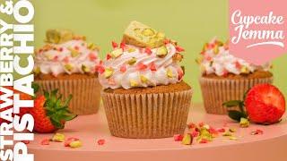 Recipe for Pistachio Nougat & Strawberry Cupcakes | Cupcake Jemma