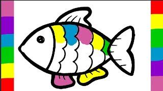 Draw A colourful fish| Fish drawing easily|